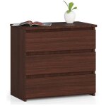 Table de chevet akord cl3 weng 60 cm 3 tiroirs faade weng 60x35x57 cm