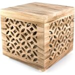 Table de chevet bois cube