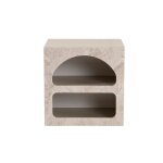 Table de chevet en bois lorin 50 x 40 x 50 cm - marbre travertin