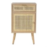 Calicosy - table de chevet avec cannage en rotin naturel - miya - bois clair