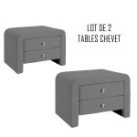 Table chevet design gris eva x2 Table chevet design gris eva x2