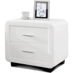Table chevet design en simili cuir zest - blanc Table chevet design en simili cuir zest - blanc