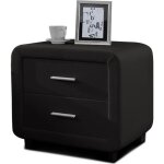 Table chevet design en simili cuir zest - noir Table chevet design en simili cuir zest - noir