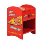 Table de chevet - disney - disney cars - rouge - enfant - bois dingnierie mdf