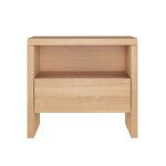 Table de chevet en h�tre massif naturel moderne avec 1 tiroir et 1 niche 90. 20 - k42