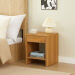 Table de chevet lima effet ch�ne 1 tiroir - bois