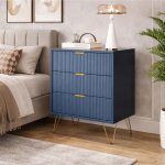 Table de chevet table de nuit chambre adulte 60x40x70 cm 3 tiroirs bout de canap� table dappoint salon ...