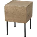 Iris ohyama table de chevet petite table dappoint table de nuit - iwst - 300 - marron cendr - l30 x ...