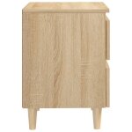 Table de chevet scandinave - wiens - ch�ne sonoma - 40x35x50 cm - bois de pin massif - deux tiroirs - ...