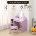 Table de coiffeuse et bureau 2 - en - 1pour enfants + miroir led??coiffeuse maquillage et table d?�tude ...