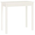 Table console - akozon - 80x40x75 cm - bois massif de pin - couleur blanche - rectangulaire