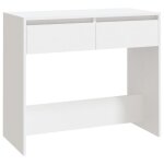 Table console - akozon - 89x41x765 cm - blanc - bois - 2 tiroirs