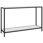 Table console - alomejor - hb - 2 - verre tremp� - 120x35x75 cm - blanc et noir