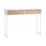Table console amanda blanc et ch�ne clair