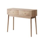 Table console - bellemave - console en bois avec 2 tiroirs - 100 x 35 x 80 cm - couleur ch�ne
