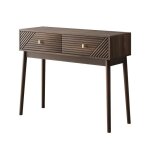 Table console - bellemave - console en bois avec 2 tiroirs - 100 x 35 x 80 cm - couleur noyer