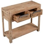 Table console en bois dacacia massif - kaifshop - rectangulaire - 82x33x73 cm - 2 tiroirs et 1 étagère ... Table console en bois dacacia massif - kaifshop - rectangulaire - 82x33x73 cm - 2 tiroirs et 1 étagère ...