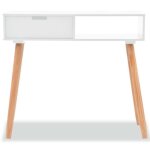 Table console en bois - pour bureau ou maison - 80 x 30 x 72 cm - pin massif - blanc