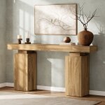 Table console en bois clair tribesigns160x30x85 cmtable dentr�e avec pieds carr�s en bois pour entr�esaloncham ...