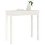 Table console en bois de pin - wiens - 80x40x75 cm - blanc - bois massif de pin - style scandinave moderne ...