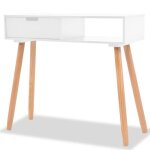 Table console bureau petit bureau table dentr�e table dappoint industriel bois de pin massif 80 x 30 ...