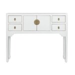 Table console chinoise fine asianliving blanc laqu - collection orientique l100xp26xh80cm