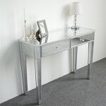 Table console - coiffeuse miroir - table de maquillage - bureau vanit� avec 2 tiroirs105 * 36 * 76cmargent� ...