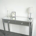 Table console - coiffeuse miroir - table de maquillage - bureau vanit� avec 2 tiroirs105 * 36 * 76cmargent� ...