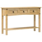 Table console - corona - mod�le corona - bois de pin massif - 3 tiroirs - 114x345x73 cm
