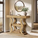 Table console �troitelittle treepetite table de salon � 3 niveaux avec �tag�res de rangement et cadre ...
