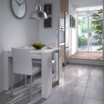 Table console extensible 51 / 237x90x78 cm en bois blanc