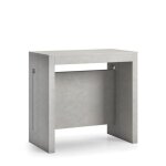 Table console extensible 8 couverts grandezza effet béton 80 cm avec allonges intégrées Table console extensible 8 couverts grandezza effet béton 80 cm avec allonges intégrées