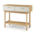 Table console ferrersp 100 x 40 x 80 cm effet ch�ne / couleur sable