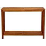 Table console de jardin - dilwe - 110x40x75 cm - bois dacacia massif - finition huile - blanc