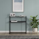 Table console kuhmo métal verre trempé 80 x 80 x 30 cm noir transparent Table console kuhmo métal verre trempé 80 x 80 x 30 cm noir transparent