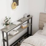 Table console - lunsy - 15x100x79 cm - double �tag�re modulable - tablette r�glable - supporte jusqu� ...