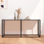 Table console - marque inconnue - marbre blanc - verre tremp - 160x35x75, 5 cm - design contemporain ...