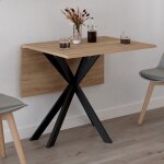 Table console pliable alix 2 - 4 personnes pied araign�e bois et noir 103 x 76 cm