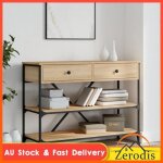 Table console avec tiroirs et tagres chne sonoma - bk833404 (pla)