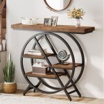 Table consolelittle tree100�30�81 cmtable dentr�e avec plateau �pais et cadre m�tal g�om�trique pour ...