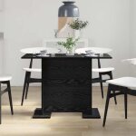 Table cuisine 2 / 4 personnes noir - lemon� table de salle � manger - ch�ne noir - 110x60x75cm 150 - ...