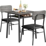 Table de cuisine 2 personnes avec chaises encastrables carr�e pour coin petit - d�jeuner salle � mangergris70x ...