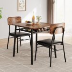 Table de cuisine 2 personnes avec chaises encastrables carr�e pour coin petit - d�jeuner salle � mangermarron ...