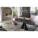 Table de cuisine extensible 200 cm ostuni plateau en grs crame noir