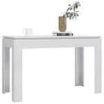 Table de cuisine jm - blanc brillant - rectangulaire 120x60x76 cm