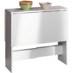 Table de cuisine pliable - huansee - blanc - rectangulaire - 4 places - design contemporain