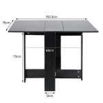 Table de cuisine - soarroc - carr noir - bois massif - 103 * 76 * 73. 4cm