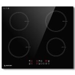 Table de cuisson 4 foyers amzchef plaque induction 7400w encastrable avec 4 boosters l59 x p52 cm