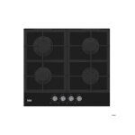 Table de cuisson � gaz - beko - hilg642c5sb - noir - acier inoxydable - br�leurs � gaz