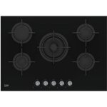Table de cuisson au gaz - beko - hilw75222s - noir - verre tremp - 5 lments